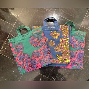 Marc Jacobs Vibrant Floral Tote Trio - Green, Blue, Pink